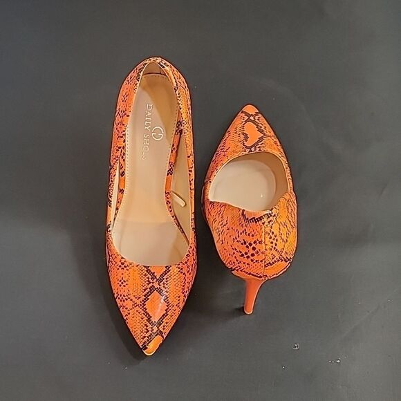 DAILY SEXY POINTE TOE THIN HIGH HEELED SNAKE PRINT SLIP-ON LADY PUMP STILETTOS - Picture 5 of 14